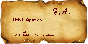 Hohl Agaton névjegykártya